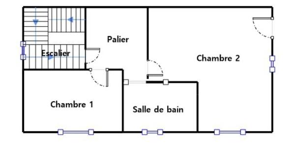 Maison de ville une chambre et bureau sur terrain de 237 m2