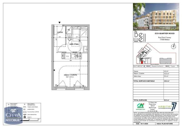 Appartement à louer 1 pièce 23.2m²