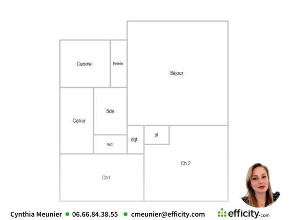 Appartement 3 pièces - 55 m² Exclusivité efficity