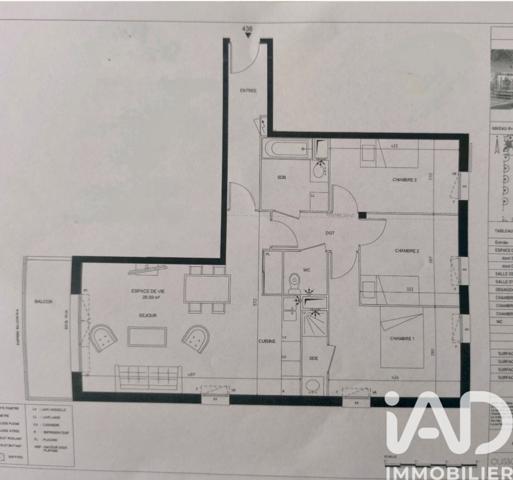 Appartement à vendre 4 pièces 80,31 m² Trappes