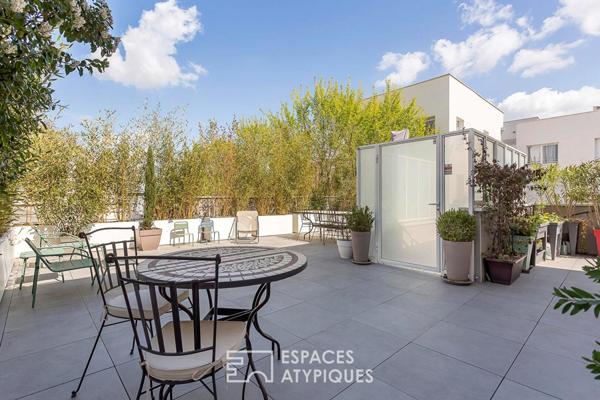 Appartement esprit maison sur le toit avec terrasse