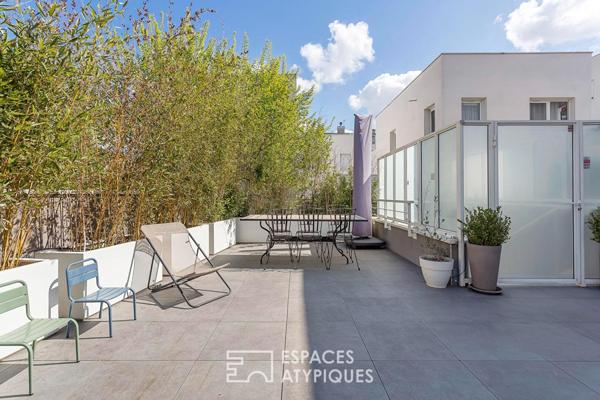 Appartement esprit maison sur le toit avec terrasse