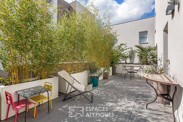 Appartement esprit maison sur le toit avec terrasse