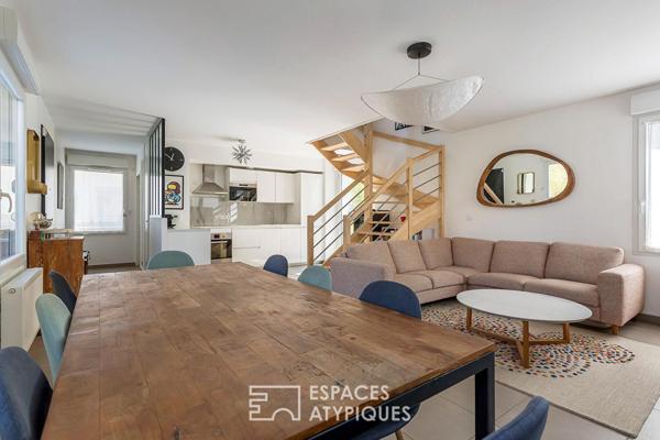 Appartement esprit maison sur le toit avec terrasse