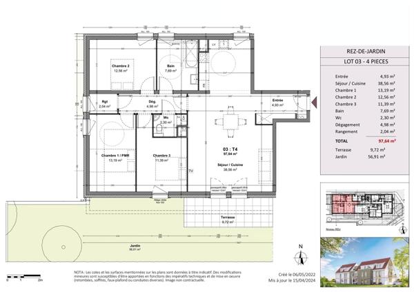 OBERNAI APPARTEMENT NEUF - REZ DE JARDIN - TERRASSE