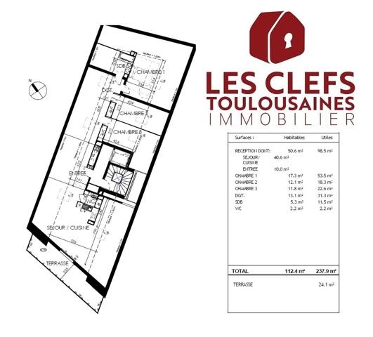 Appartement L Union 4 pièces 115 m2 / CENTRE VILLE DE L'UNION