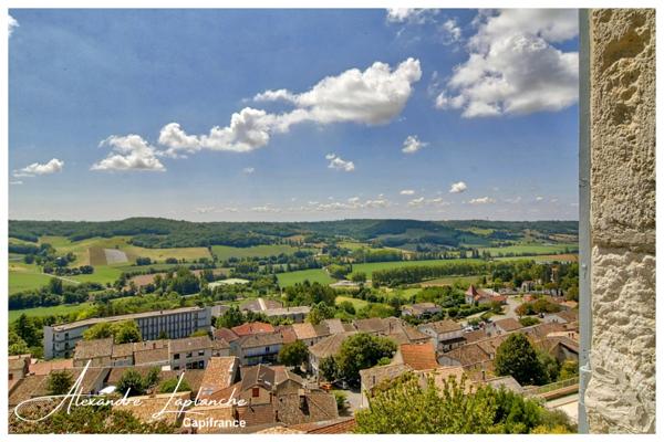 Dpt Tarn et Garonne (82), à vendre LAUZERTE maison de ville en pierre 9 pièces de 205m² avec jardin et garage.
