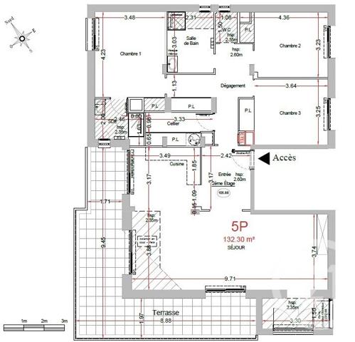 Appartement F4 à vendre  4 pièces - 132 m2 ST LAURENT DU VAR - 06