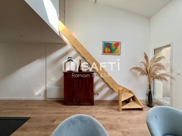 Nansouty : échoppe rénovée de 80 m², avec terrasse et cave aménagée.