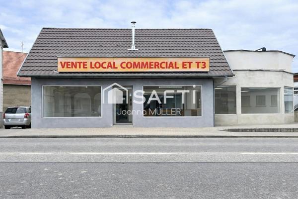 À VENDRE – ENSEMBLE IMMOBILIER MIXTE À Dannemarie – LOCAL COMMERCIAL LIBRE + APPARTEMENT LOUÉ