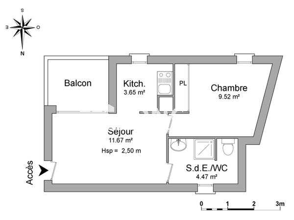 Location Appartement 2 pièces 29.31 m² - RESIDENCE MAGELLAN 2 ALLEE MAGELLAN Villenave D'ornon 33140