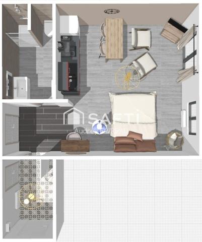 Studio 28m2 vendu loué - Résidence avec ascenceur