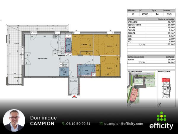 Appartement 4 pièces - 88 m²
