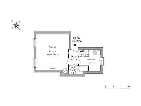 Location Studio 29.63 m² - 91 RUE DU FBG SAINT MARTIN Paris 75010