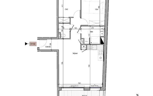 Appartement à vendre    3 pièces • 64,55 m2 Saint-Nazaire