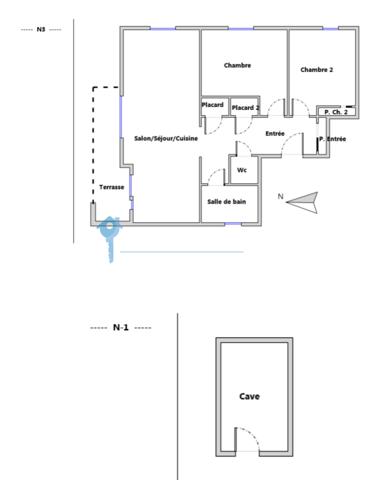 Appartement 3 pièce(s) 2 chambre(s) 80 m²