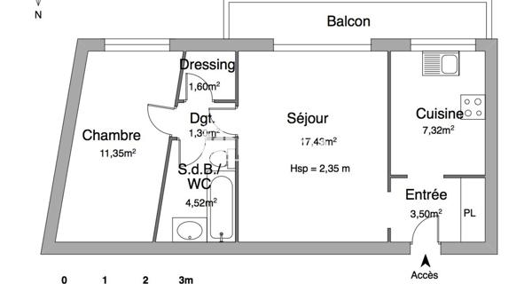 Location Appartement 2 pièces 47.02 m² - Franconville 95130