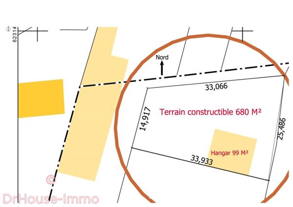 Terrain à vendre de 680 m²