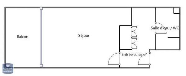 Appartement à louer 1 pièce 23.46m² Montpellier (34090)