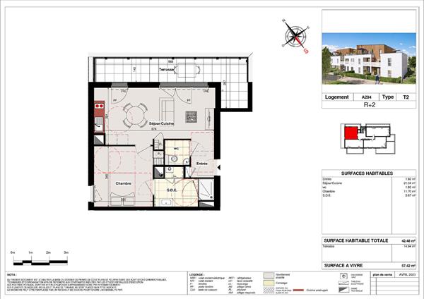 Appartement La Montagne 2 pièce(s) 41.54 m2