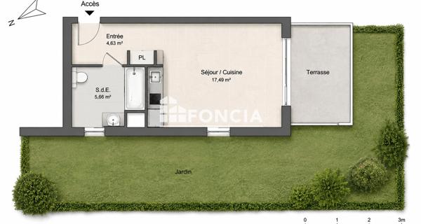 À vendre Studio 27.78 m² - Thonon-les-bains 74200