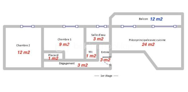 Appartement de 56 m²