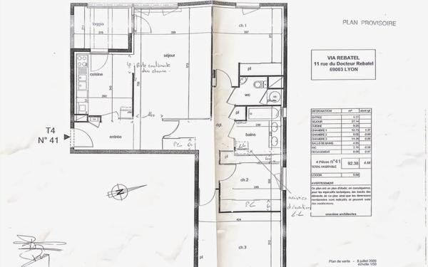 Appartement à vendre    4 pièces • 90,40 m2 Lyon 3