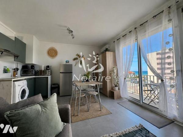 À vendre – Studio cabine rénové avec vue mer à Saint-Cyprien Plage