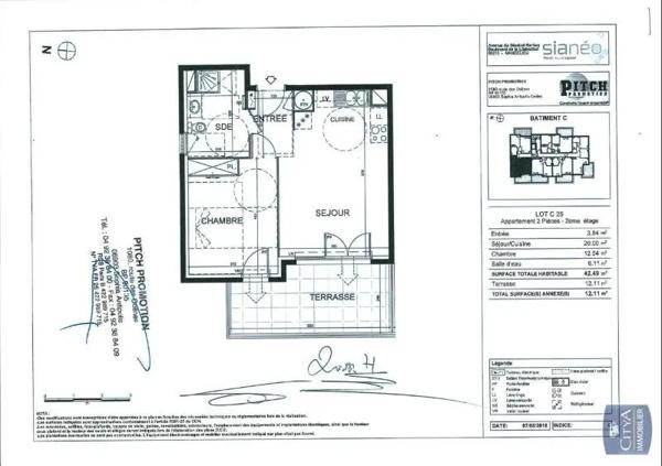 Appartement à louer 2 pièces 42.49m² Mandelieu-la-Napoule (06210)
