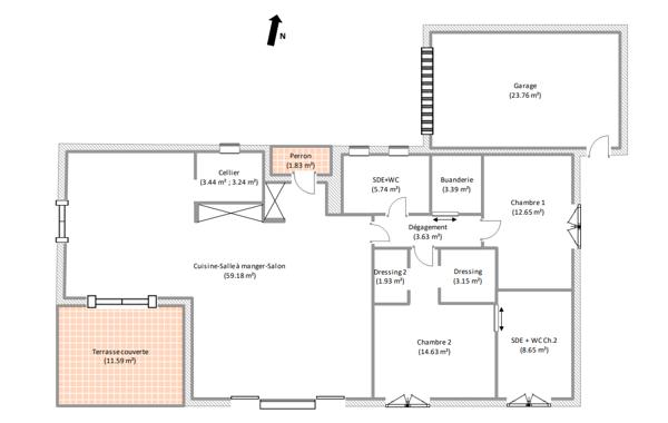 Maison neuve T3 de plain-pied - Double séjour - Piscine  - Garage // SOLARO 20240 - Haute Corse 2B - FRANCE
