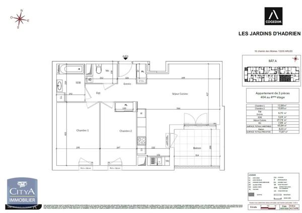 Appartement à louer 3 pièces 65.84m²