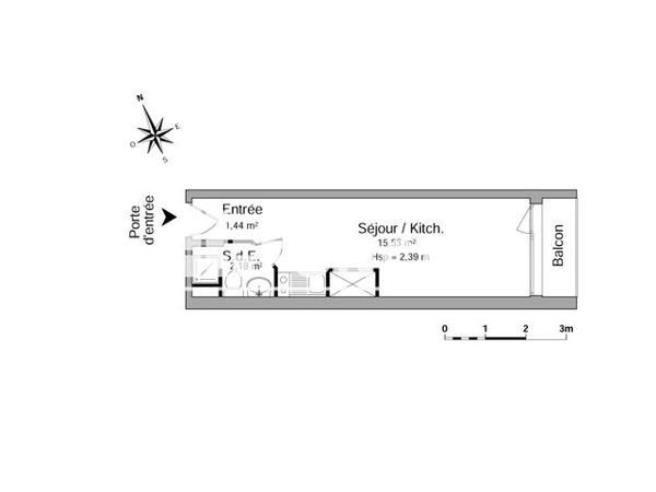 Location Studio 19.15 m² - 6 BOULEVARD DE LA RESISTANCE Vannes 56000