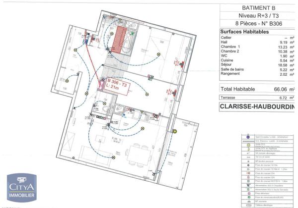 Location appartement Haubourdin (59320) 3 pièces 66.06m²