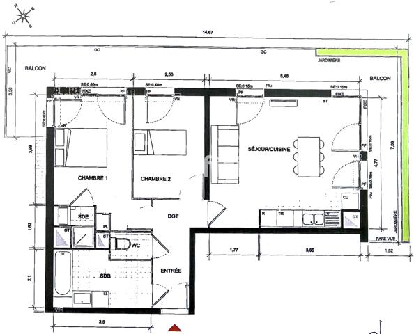 Appartement
         3 pièces
        - 64 m² Exclusivité 365 000 € *