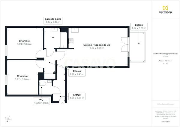 Vente Appartement 3 pièces de 64m² - 94140 Alfortville