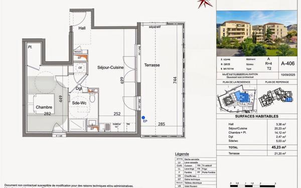 Appartement à vendre    2 pièces • 45,23 m2 Toulon