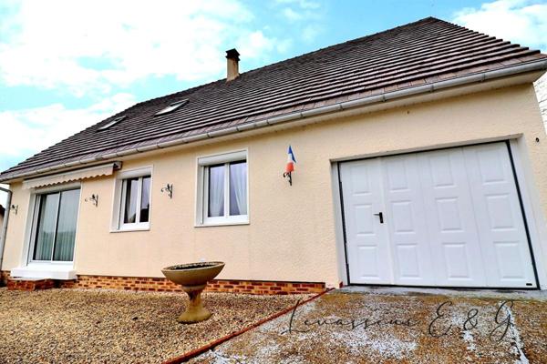 BALAGNY SUR THERAIN - Pavillon 3 chambres et bureau avec garage sur 520m² de terrain