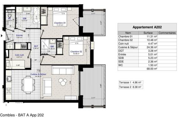 Vente Appartement P3 A202 - T3 + cabine - Chalets Orsa neuf Morillon   