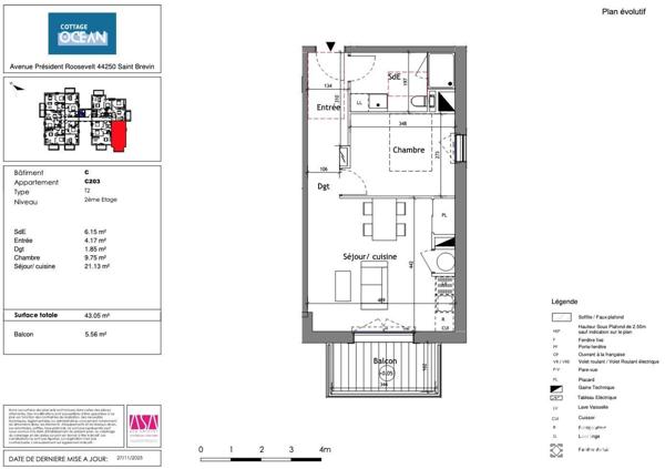 Appartement à vendre 2 pièces 43 m² Saint-Brevin-les-Pins