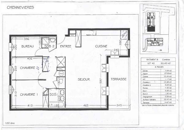 Appartement terrasse à CHENNEVIERES SUR MARNE (94430)