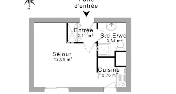 À vendre Studio 21.07 m² - Antony 92160