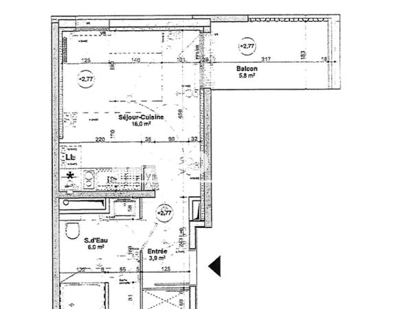 Location Studio 25.9 m² - LES HAUTS DE ROMPSAY B18 - 188 AVENUE DU CIMETIERE La Rochelle 17000