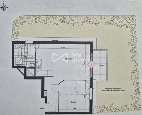 Appartement 2 pièces avec jardin et terrasse de 70 m² et place de parking