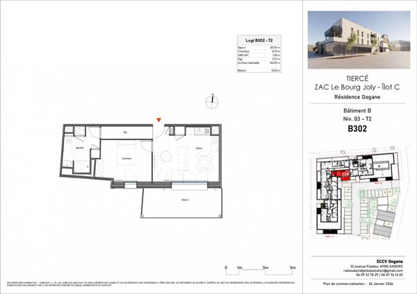 Appartement  44m 2 TIERCE