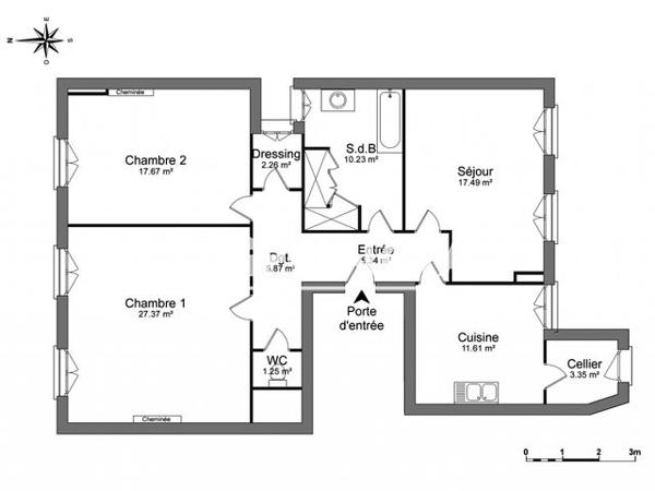 Location Appartement 3 pièces 102.44 m² - 63 COURS D'ALBRET Bordeaux 33000