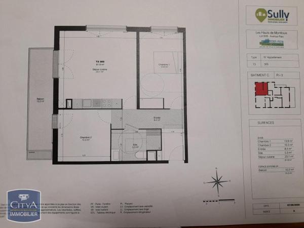 Appartement à louer 3 pièces 61.6m² Montlouis-sur-Loire (37270)