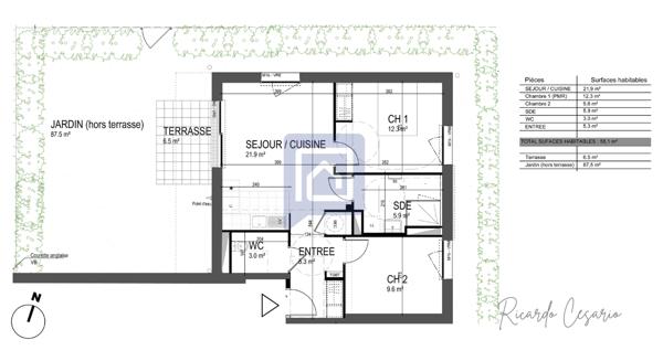 Appartement 3 pièces, Comme une maison, avec les avantages d'un appartement