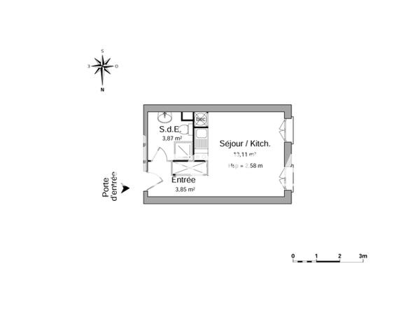 Location Studio 20.83 m² - 16 RUE LESAGE Brest 29200