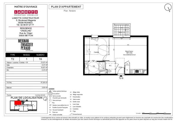 Appartement à louer 2 pièces - 41 m²