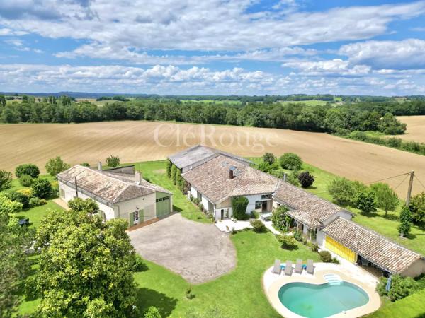 Eymet - Ensemble de 2 propriétés avec piscine situées dans un environnement naturel